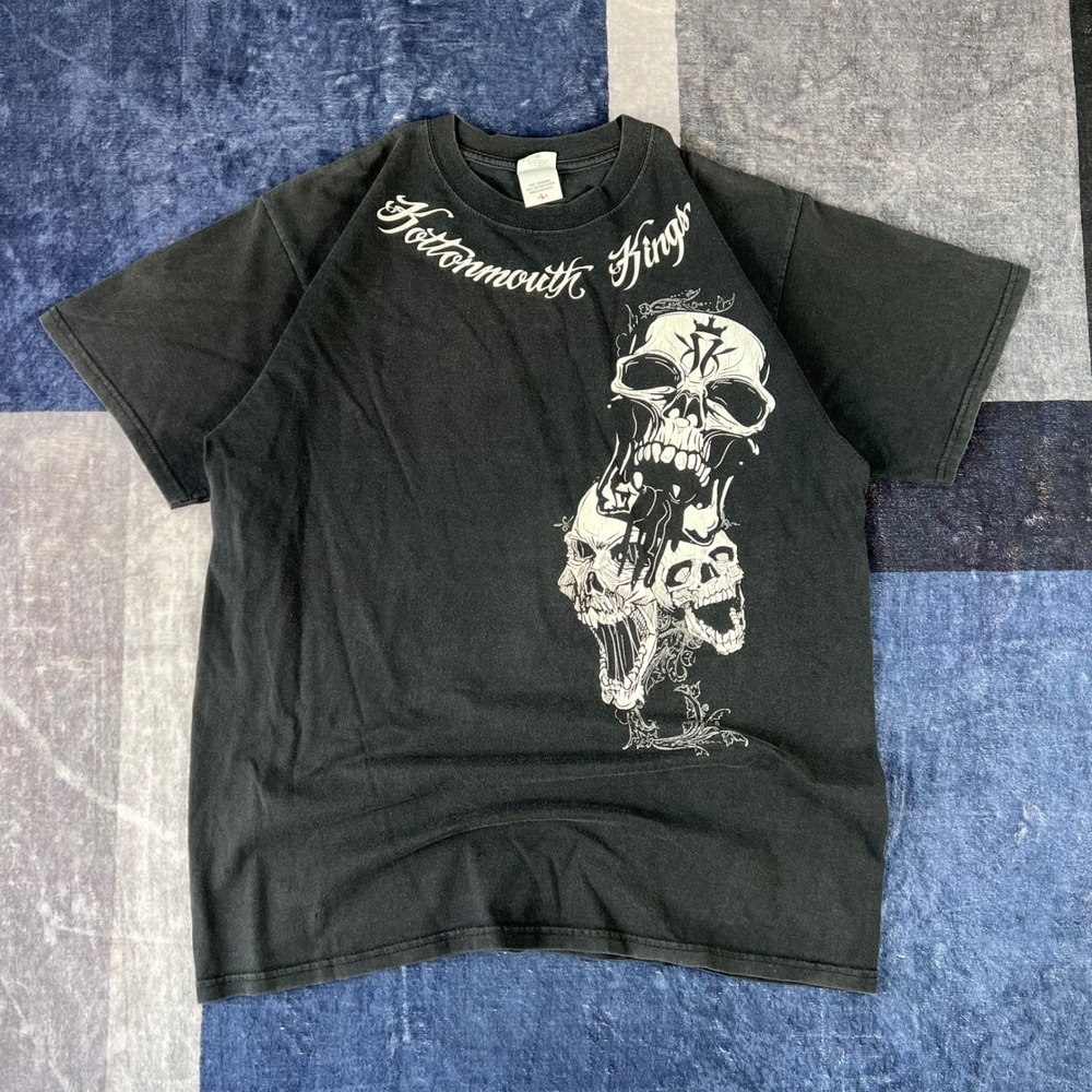 Kottonmouth Kings Skull Graphic Band Tee Black Anvil Mens Large Rap Rock Y2K